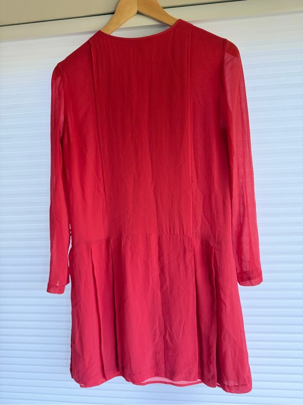 Tory Burch silk coral drop waist pleated dress size 4